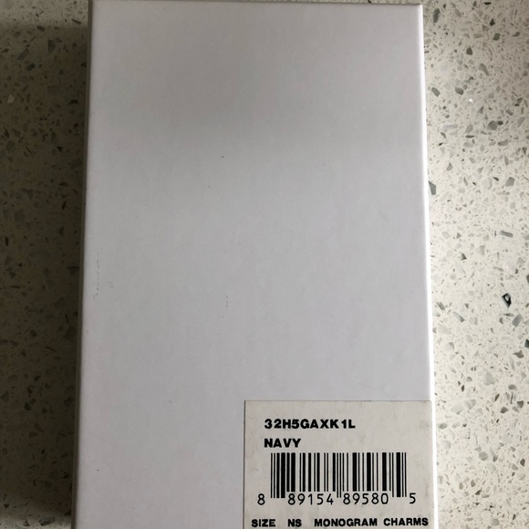 Michael Kors Navy Heart Leather Bag Charm - Picture 3 of 3